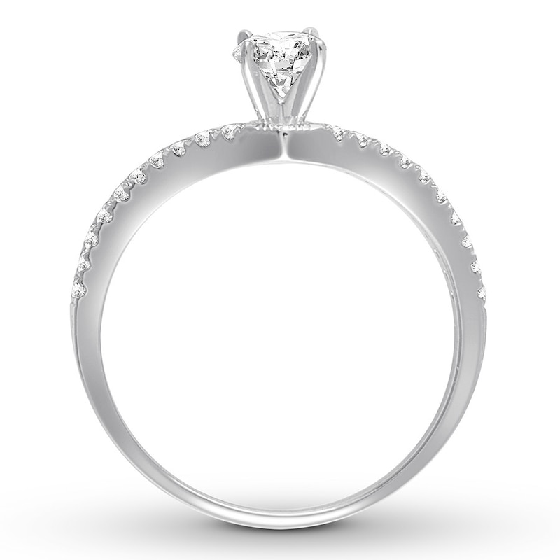 Diamond Engagement Ring 3/4 ct tw Round-cut 14K White Gold
