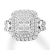 Multi-Stone Princess Diamond Engagement Ring 1-3/4 ct tw 14K White Gold