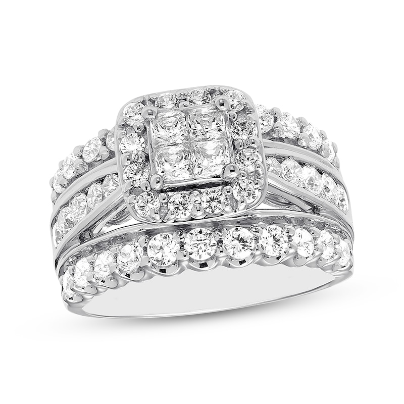 Main Image 1 of Now + Forever Diamond Engagement Ring 2 ct tw Princess & Round 14K White Gold