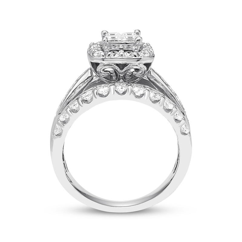 Main Image 2 of Now + Forever Diamond Engagement Ring 2 ct tw Princess & Round 14K White Gold