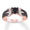 Thumbnail Image 0 of Black & White Diamond Engagement Ring 1 ct tw 10K Rose Gold