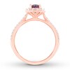 Cushion-cut Tanzanite Engagement Ring 3/8 ct tw Diamond 14K Rose Gold