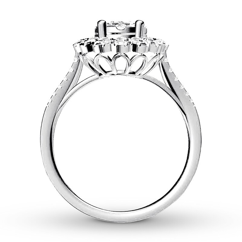 Diamond Engagement Ring 1-1/8 ct tw Round-cut 14K White Gold