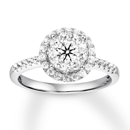 Diamond Engagement Ring 3/4 ct tw Round-cut 14K White Gold