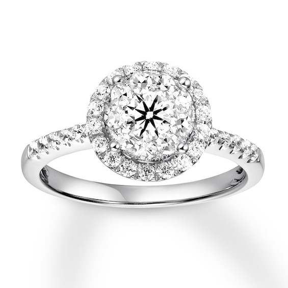 Diamond Engagement Ring 3/4 ct tw Round-cut 14K White Gold