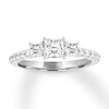 Thumbnail Image 1 of THE LEO Diamond Three-Stone Engagement Ring 7/8 ct tw Princess 14K White Gold
