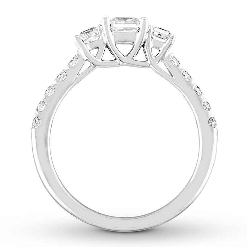 Main Image 2 of THE LEO Diamond Three-Stone Engagement Ring 7/8 ct tw Princess 14K White Gold