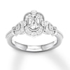 Thumbnail Image 0 of Diamond Engagement Ring 3/4 ct tw Oval & Round 14K White Gold