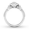 Thumbnail Image 1 of Diamond Engagement Ring 3/4 ct tw Oval & Round 14K White Gold