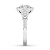 Thumbnail Image 2 of Diamond Engagement Ring 3/4 ct tw Oval & Round 14K White Gold