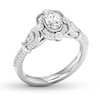 Thumbnail Image 3 of Diamond Engagement Ring 3/4 ct tw Oval & Round 14K White Gold
