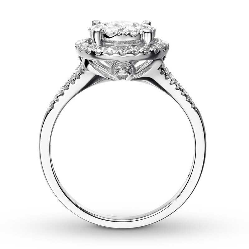 Diamond Engagement Ring 7/8 ct tw Round-cut 14K White Gold