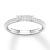 Thumbnail Image 1 of Memories Moments Magic 3-Stone Diamond Ring 3/8 ct tw Princess/Round 14K White Gold
