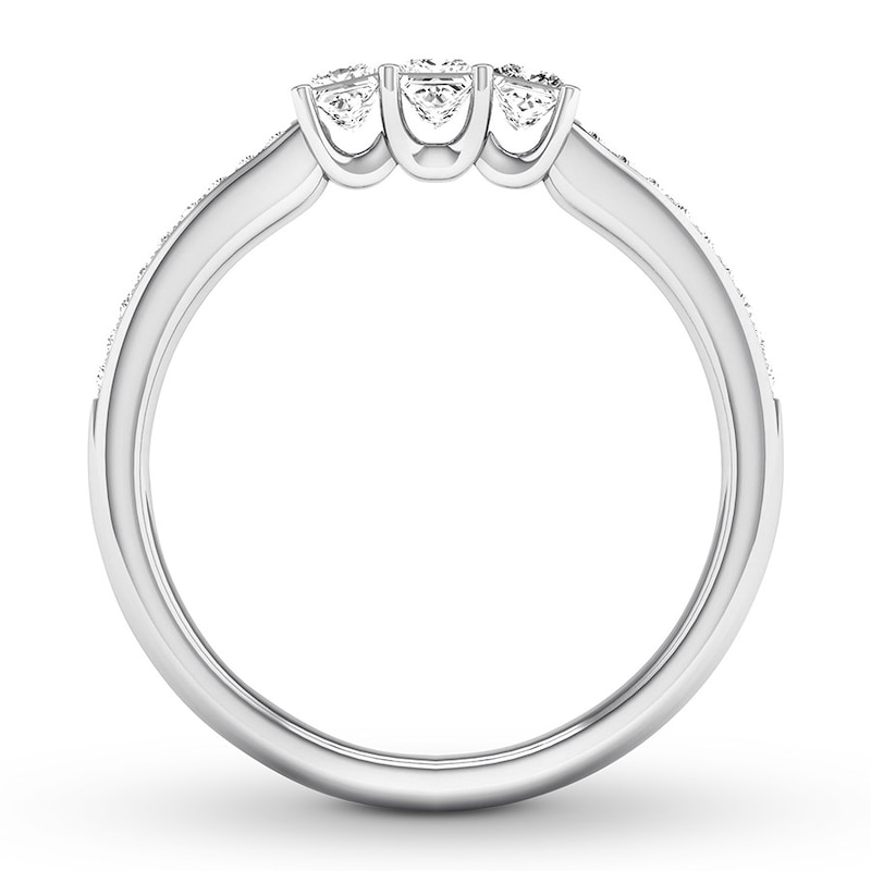 3-Stone Diamond Ring 3/8 ct tw Princess/Round 14K White Gold | Kay