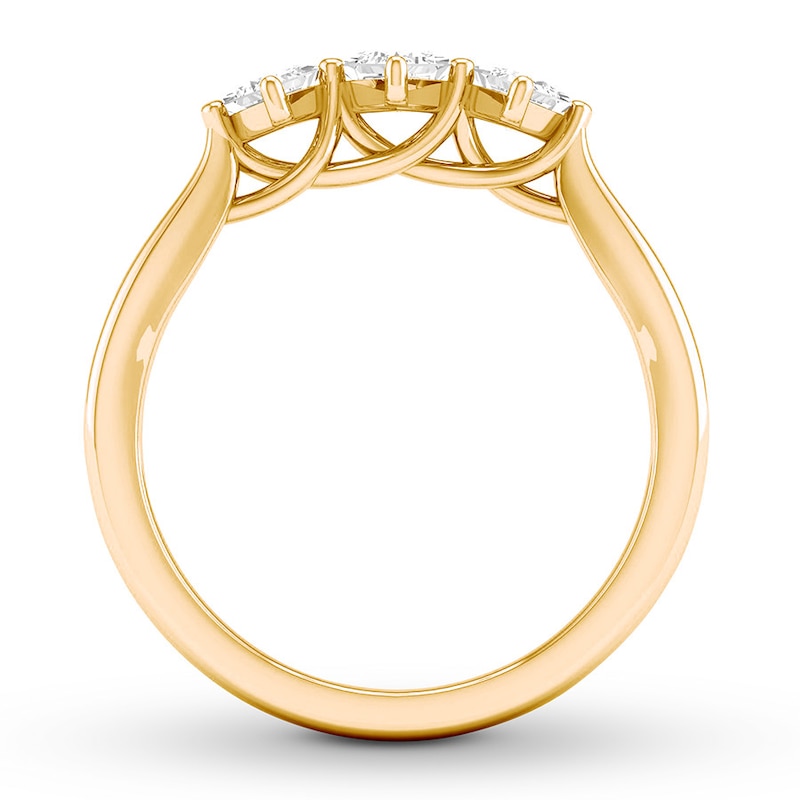 Three-Stone Diamond Ring 3/8 ct tw Princess-cut 10K Yellow Gold