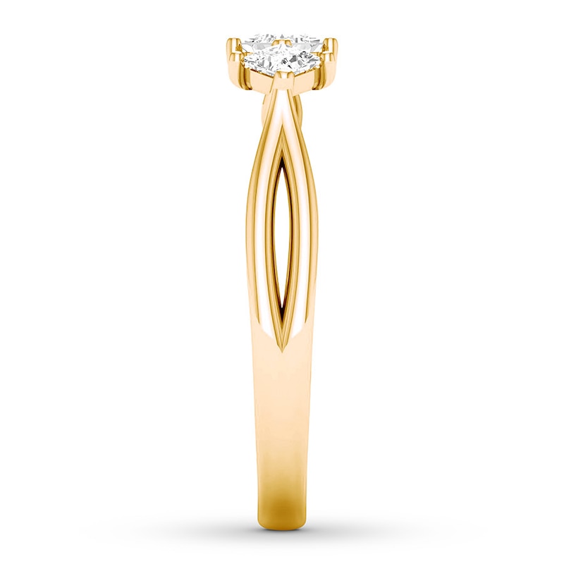 Three-Stone Diamond Ring 3/8 ct tw Princess-cut 10K Yellow Gold