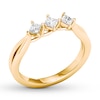 Thumbnail Image 3 of Three-Stone Diamond Ring 3/8 ct tw Princess-cut 10K Yellow Gold