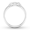 Thumbnail Image 1 of Three-Stone Diamond Ring 1/2 ct tw Oval/Round 10K White Gold