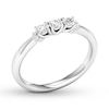 Thumbnail Image 3 of Three-Stone Diamond Ring 1/2 ct tw Oval/Round 10K White Gold