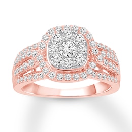 Now + Forever Diamond Engagement Ring 1 ct tw Round-cut 10K Rose Gold