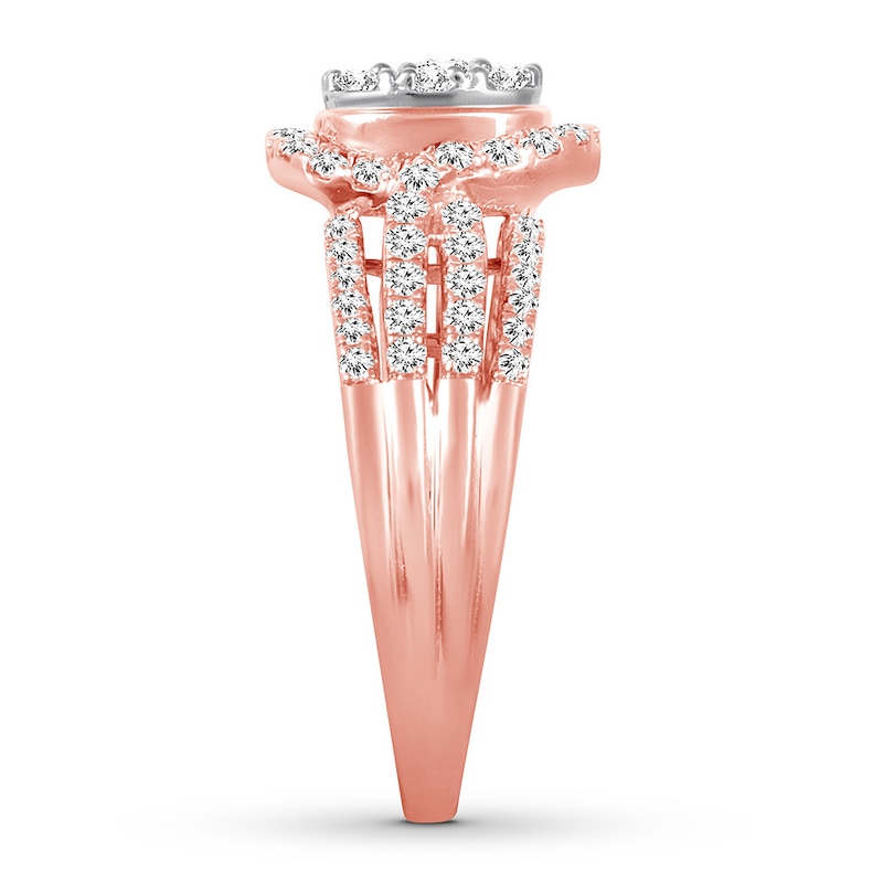 Diamond Engagement Ring 1 ct tw Round-cut 10K Rose Gold