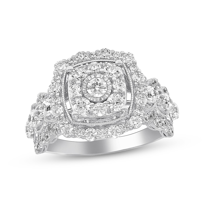 Diamond Engagement Ring 2 ct tw Round-cut 14K White Gold