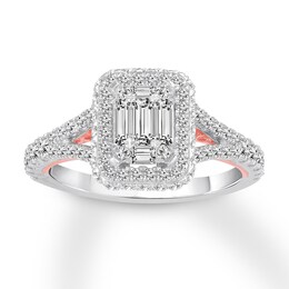 Diamond Engagement Ring 1 cttw Baguette 14K Two-Tone Gold