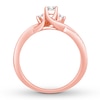 Thumbnail Image 1 of Memories Moments Magic Three-Stone Engagement Ring 1/3 ct tw Round Diamonds 10K Rose Gold