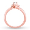 Thumbnail Image 2 of Memories Moments Magic Three-Stone Engagement Ring 1/3 ct tw Round Diamonds 10K Rose Gold
