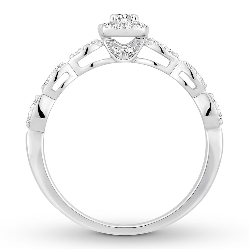 Diamond Engagement Ring 1/3 ct tw Round-cut 10K White Gold