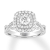 Diamond Engagement Ring 1-1/6 ct tw Round-cut 14K White Gold
