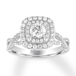 Now + Forever Diamond Engagement Ring 1-1/6 ct tw Round-cut 14K White Gold