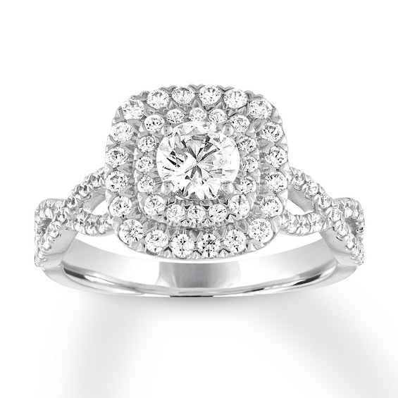 Now + Forever Diamond Engagement Ring 1-1/6 ct tw Round-cut 14K White Gold