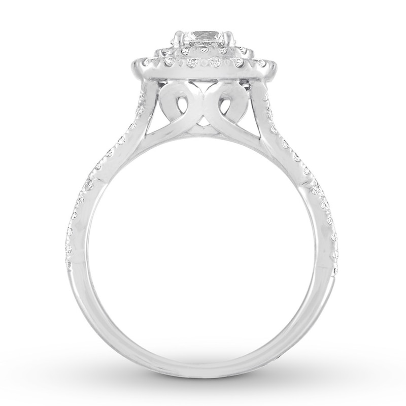 Diamond Engagement Ring 1-1/6 ct tw Round-cut 14K White Gold