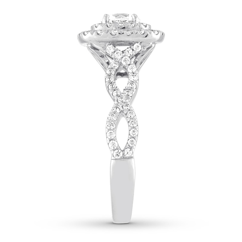 Diamond Engagement Ring 1-1/6 ct tw Round-cut 14K White Gold