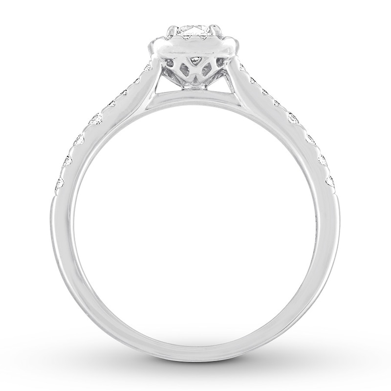 Diamond Engagement Ring 5/8 ct tw Round-cut 14K White Gold