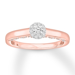 Now + Forever Diamond Engagement Ring 1/3 ct tw Round-cut 10K Two-Tone Gold