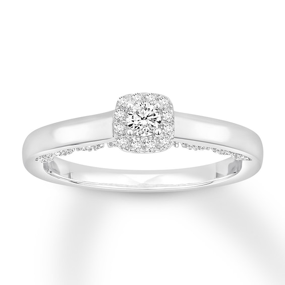 Now + Forever Diamond Engagement Ring 1/3 ct tw Round-cut 10K White Gold