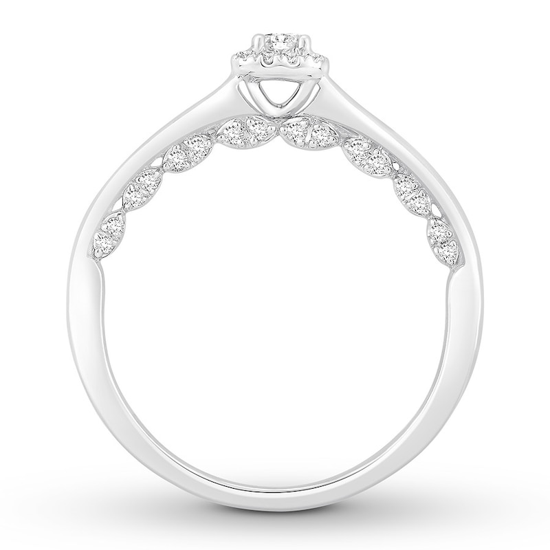 Diamond Engagement Ring 1/3 ct tw Round-cut 10K White Gold