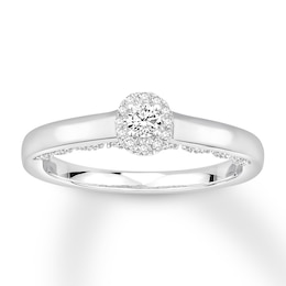 Now + Forever Diamond Engagement Ring 1/3 ct tw Round-cut 10K White Gold