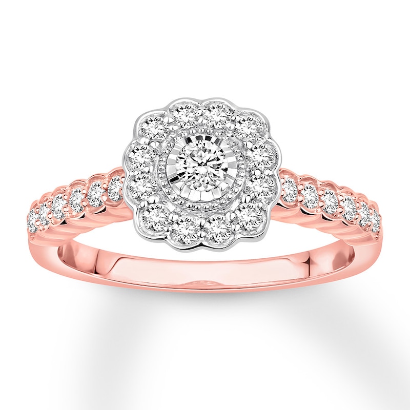 Main Image 1 of Now + Forever Diamond Engagement Ring 1/2 ct tw Round-cut 10K Two-Tone Gold