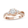 Thumbnail Image 1 of Memories Moments Magic Three-Stone Diamond Ring 1 ct tw Round-cut 14K Rose Gold