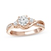 Thumbnail Image 0 of Memories Moments Magic Three-Stone Diamond Ring 1 ct tw Round-cut 14K Rose Gold