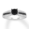 Thumbnail Image 0 of Black & White Diamond Engagement Ring 7/8 ct tw Round-cut 14K White Gold