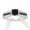 Thumbnail Image 1 of Now + Forever Black & White Diamond Engagement Ring 7/8 ct tw Round-cut 14K White Gold