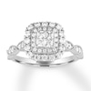 Thumbnail Image 0 of Diamond Engagement Ring 3/4 ct tw Princess & Round 14K White Gold