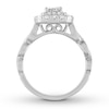 Thumbnail Image 1 of Diamond Engagement Ring 3/4 ct tw Princess & Round 14K White Gold