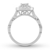 Thumbnail Image 1 of Diamond Engagement Ring 3/4 ct tw Princess & Round 14K White Gold