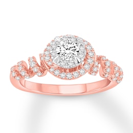 Now + Forever Diamond Engagement Ring 5/8 ct tw Round-cut 14K Rose Gold