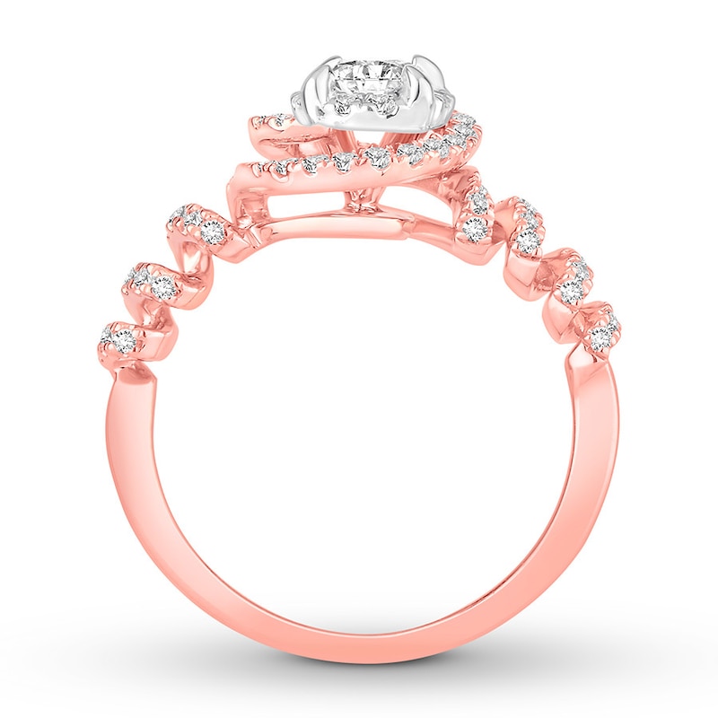 Diamond Engagement Ring 5/8 ct tw Round-cut 14K Rose Gold